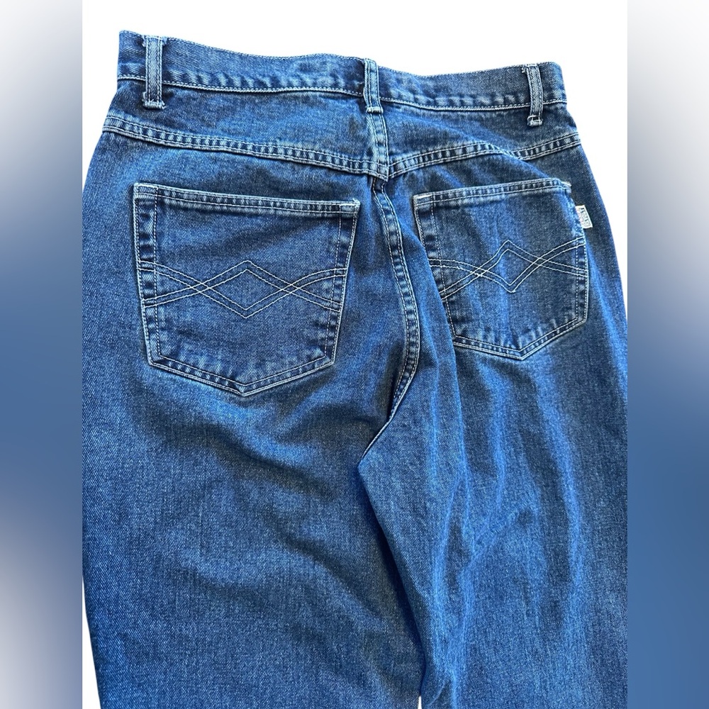 REVOLT Y2K Boho Embroidered Hem Wide Leg Jeans High Rise 32x30 Size 14 Hippie - Picture 14 of 14